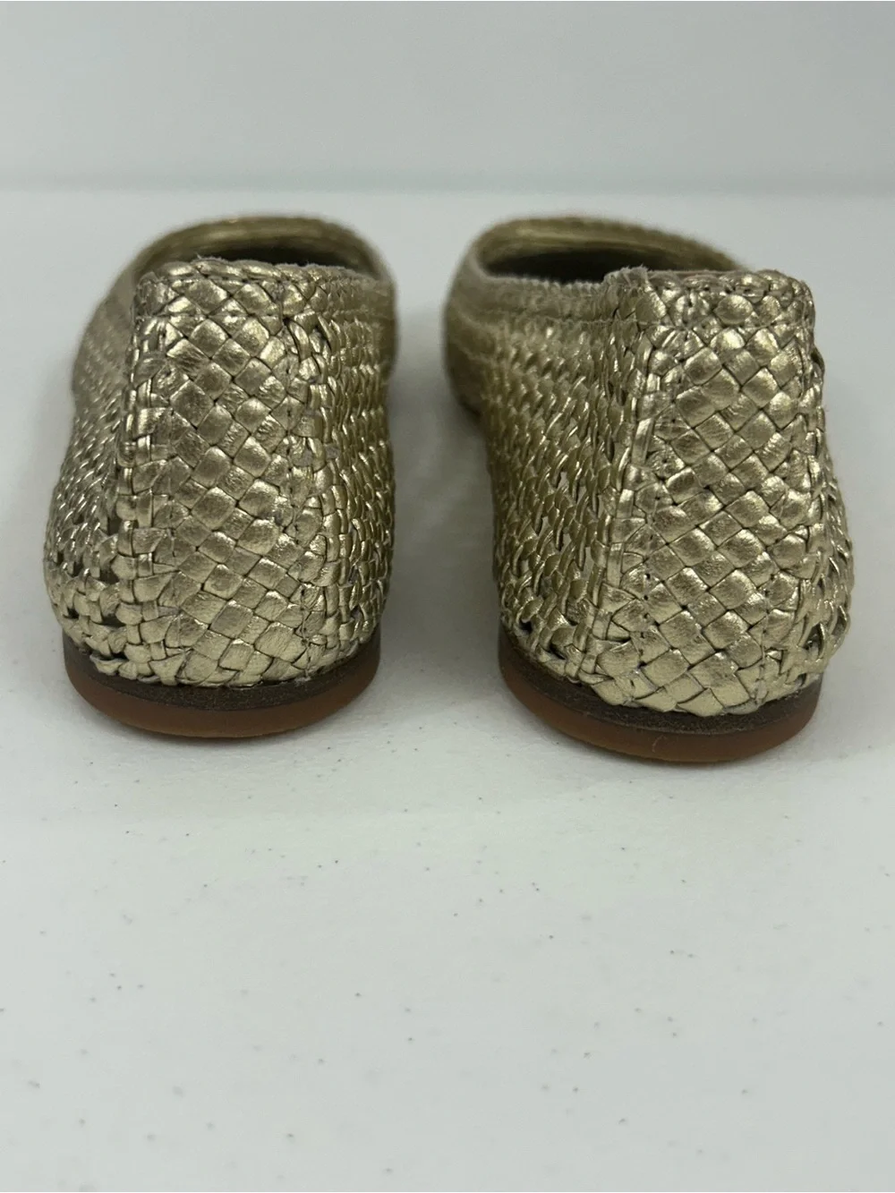 Tory Burch Reva Pasedena Woven Gold Ballet Flats Size 7.5